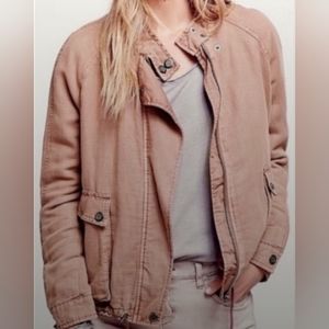 Free People Pink Bomber Jacket